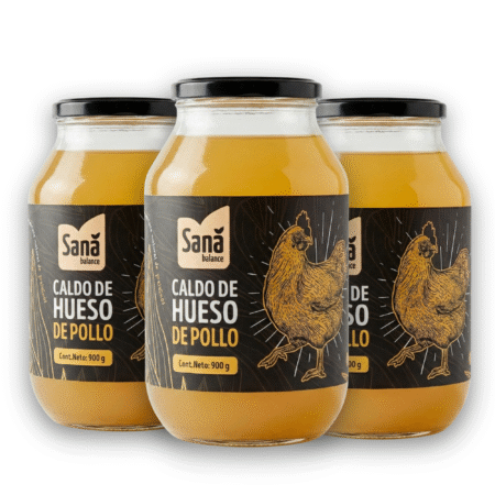 Pack de 3 caldos de hueso de pollo Sana Balance 900 g cada uno