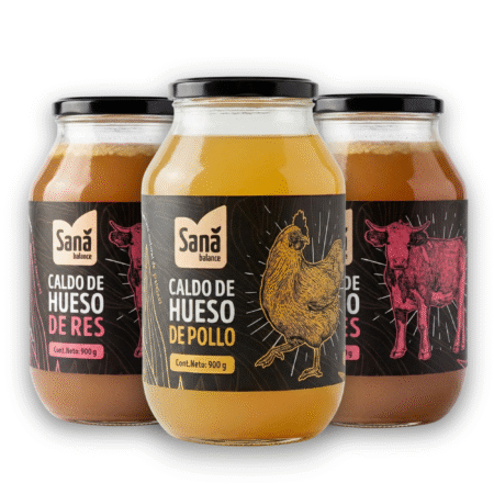 Pack mix de caldos de hueso Sana Balance – pollo y res 900 g